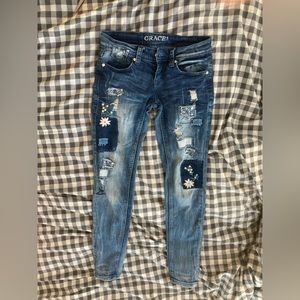 Grace in LA embellished skinny jeans